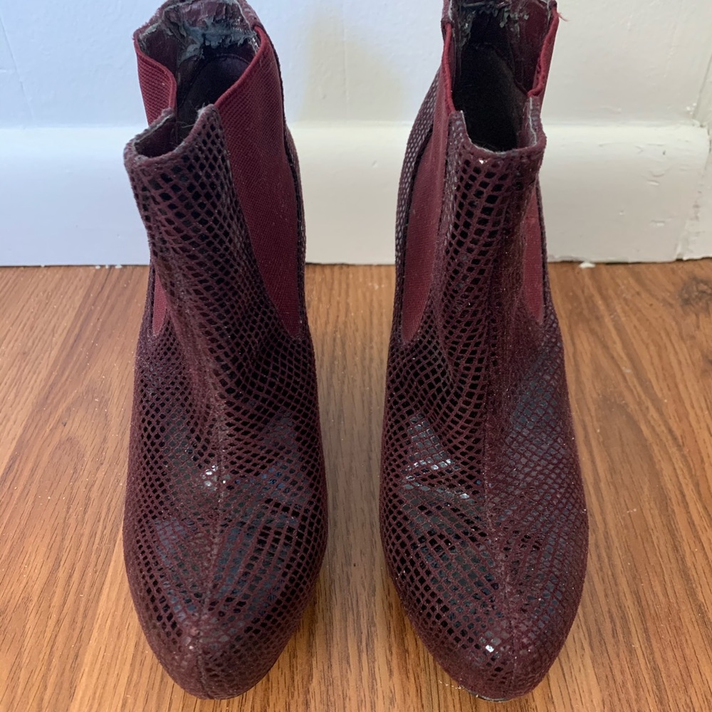 Maroon platform booties - Picture 2 of 5